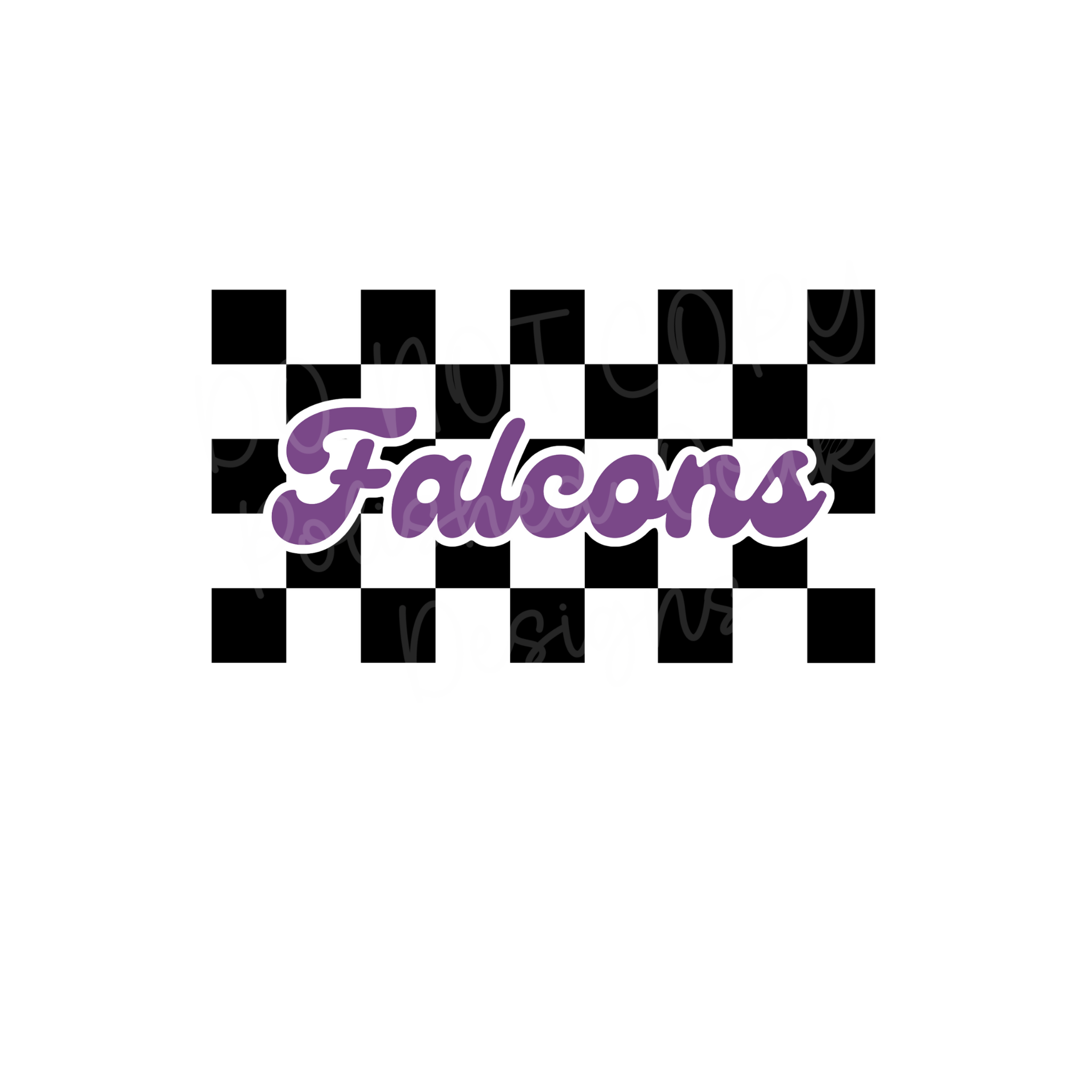 checkered retro cursive