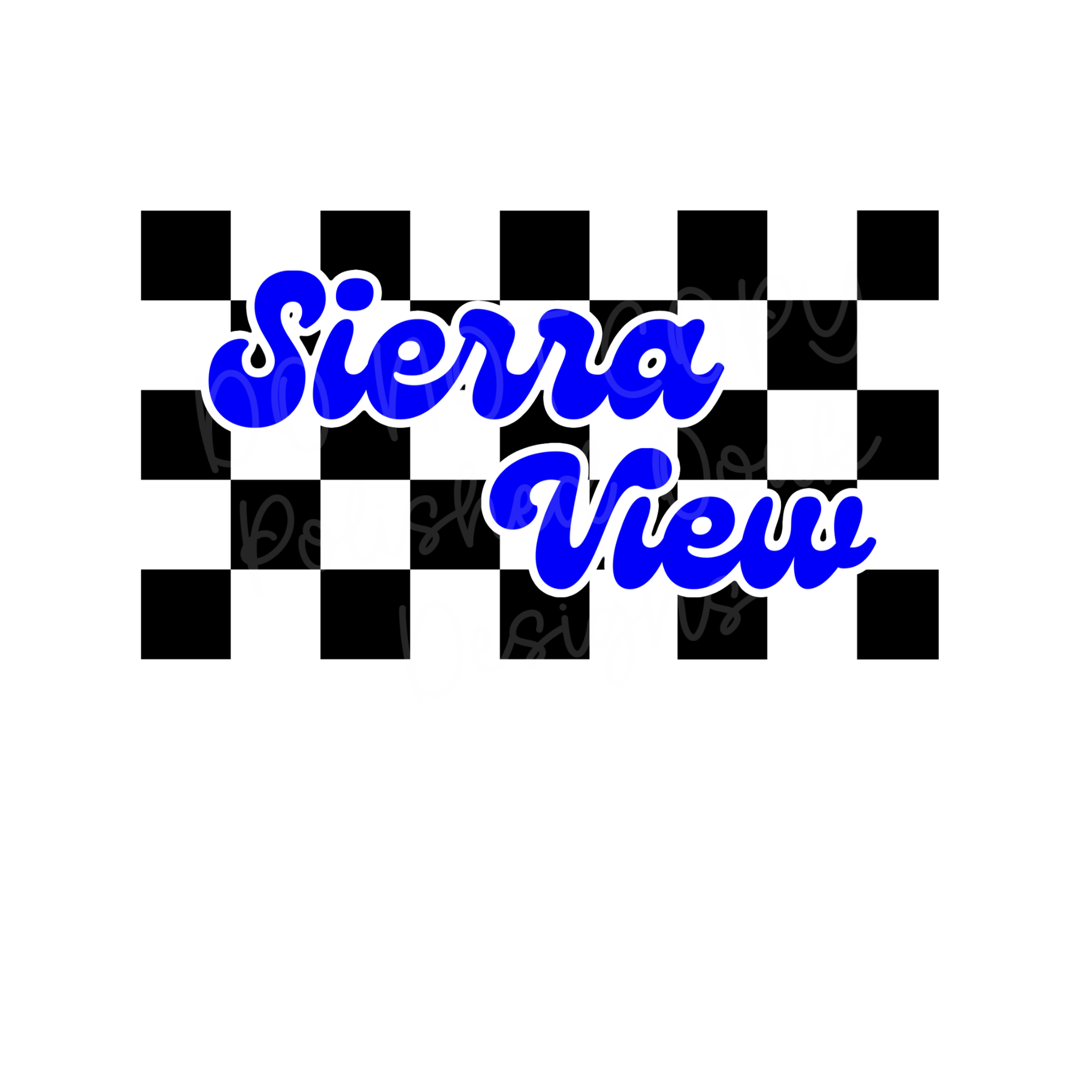 checkered retro cursive